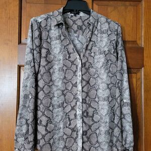 Women's Size Small The Limited Snakeskin Print Button Down Dress Shirt